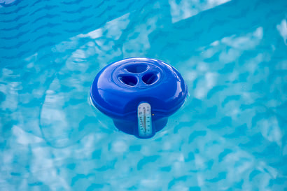 This is a picture of a chlorine tab in a swimming pool in Amarillo, Texas.