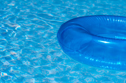 This is a picture of a pool inner tube floating in a swimming pool in Amarillo, Texas.